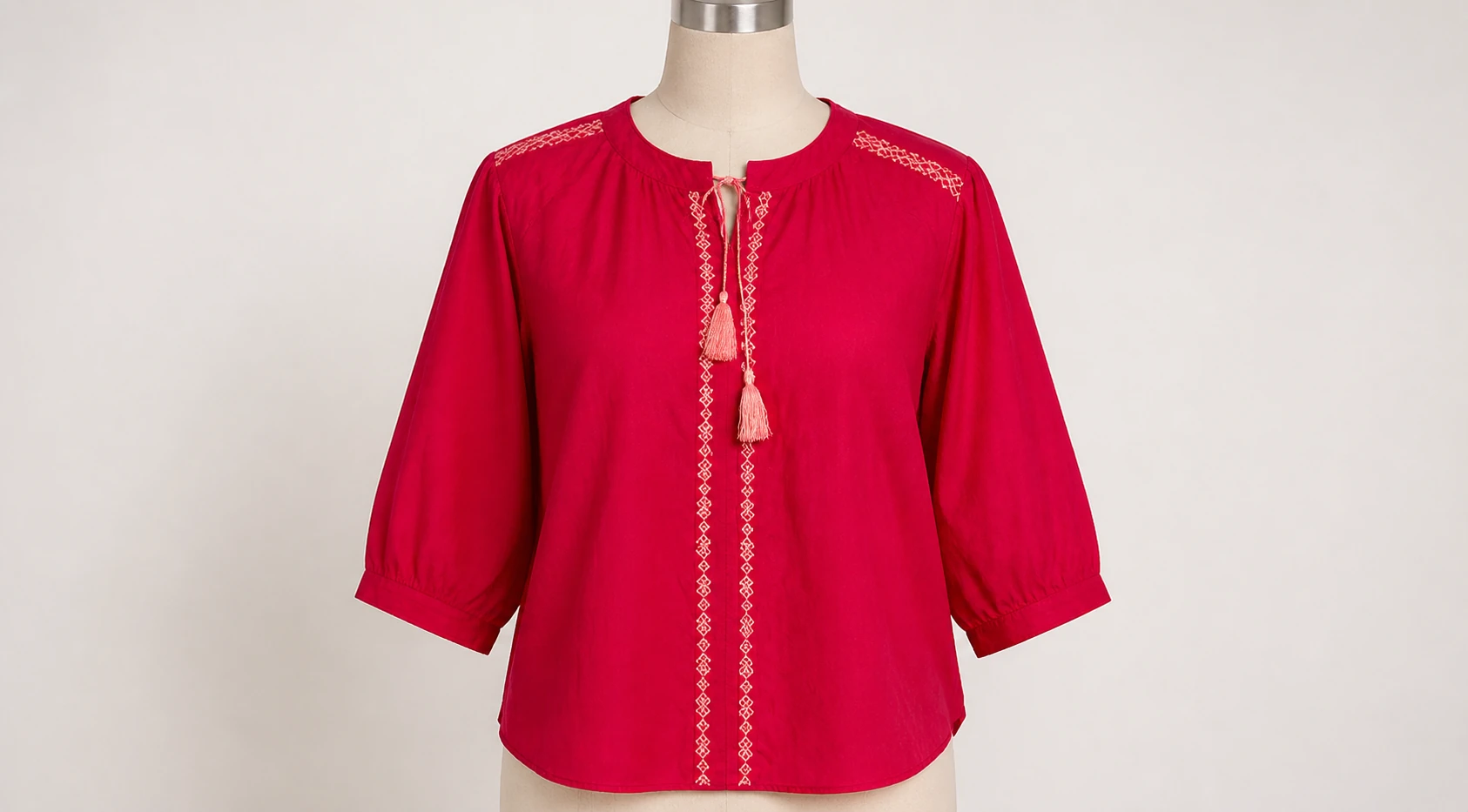 بلوز نخی حاشیه دار